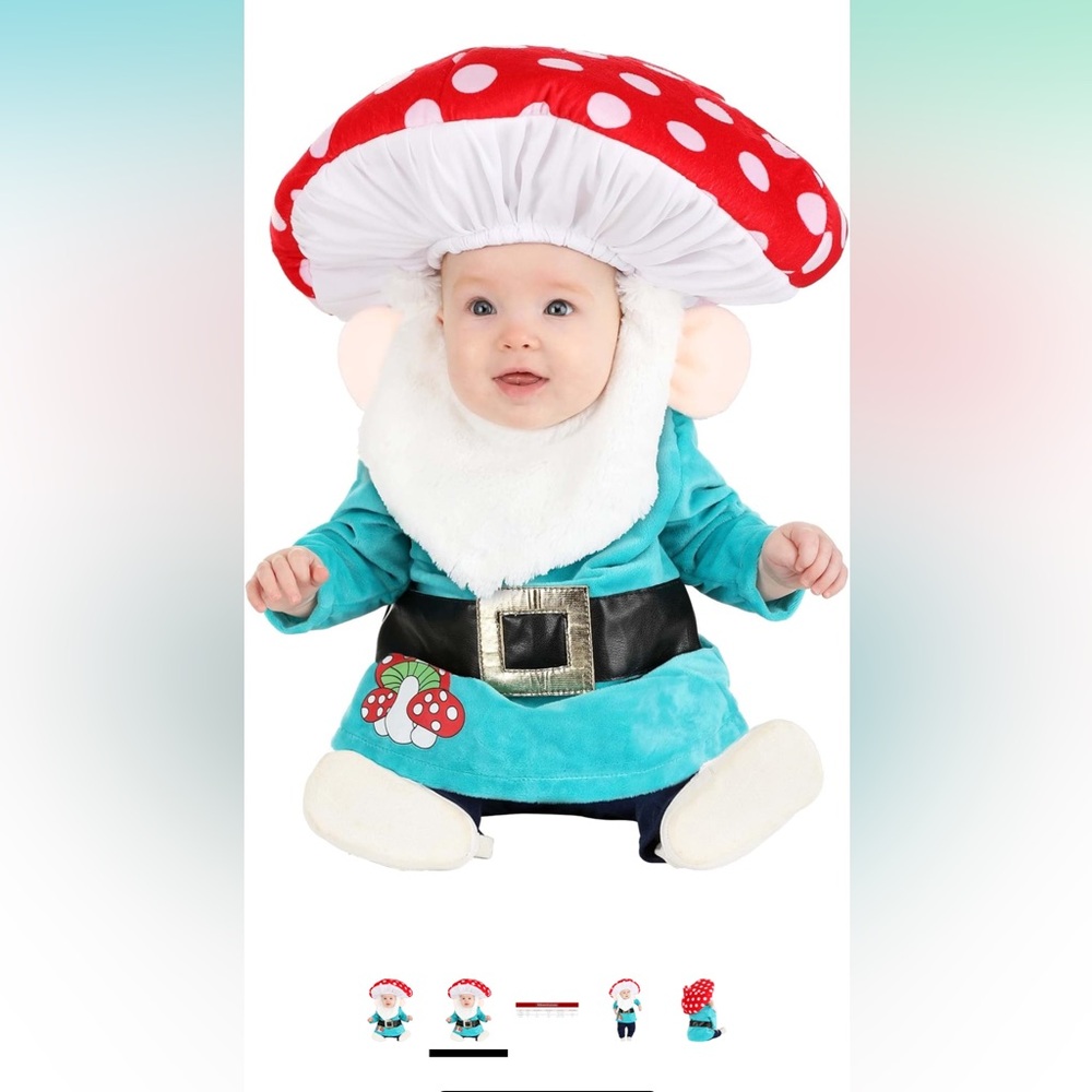 Mushroom garden gnome infant costume